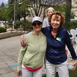 Two members during opening day at Willowdale Lawn Bowling Club. 