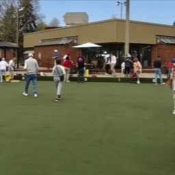 Members lawn bowling during opening day at Willowdale Lawn Bowling Club. 