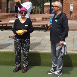 Ismail and Blima during opening day at Willowdale Lawn Bowling Club. 