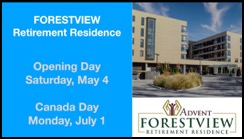 Advertisement for Forestview Retirement Residence, which sponsors Willowdale Lawn Bowling Club